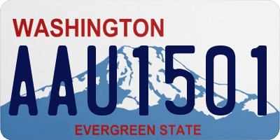WA license plate AAU1501