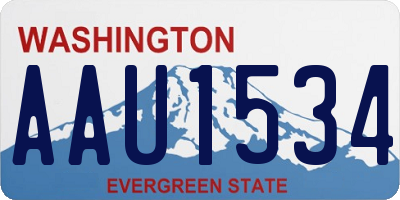 WA license plate AAU1534