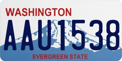 WA license plate AAU1538
