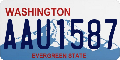WA license plate AAU1587