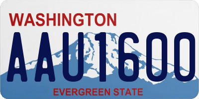 WA license plate AAU1600