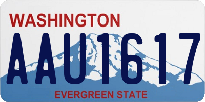 WA license plate AAU1617