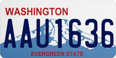 WA license plate AAU1636