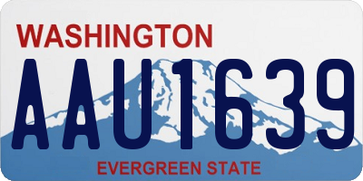 WA license plate AAU1639