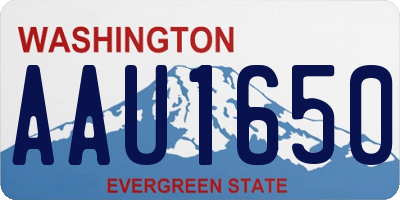 WA license plate AAU1650