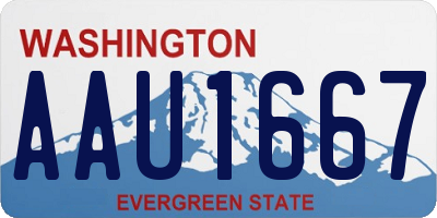 WA license plate AAU1667
