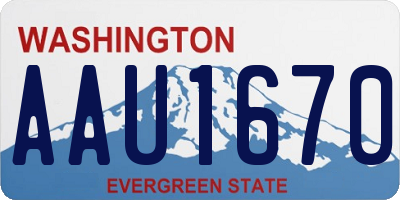 WA license plate AAU1670