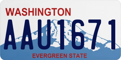WA license plate AAU1671