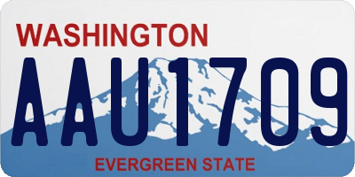 WA license plate AAU1709