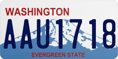 WA license plate AAU1718