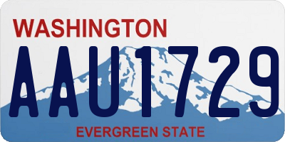 WA license plate AAU1729