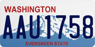 WA license plate AAU1758