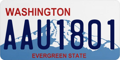WA license plate AAU1801