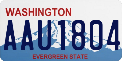 WA license plate AAU1804