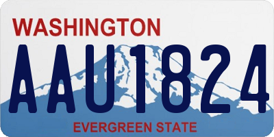 WA license plate AAU1824