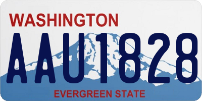 WA license plate AAU1828