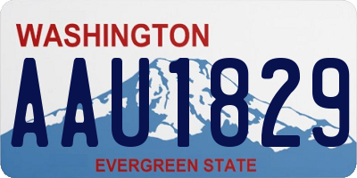 WA license plate AAU1829