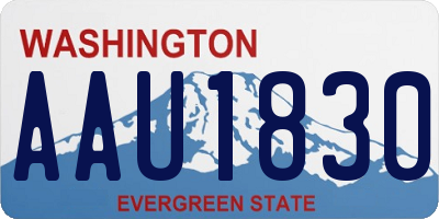 WA license plate AAU1830