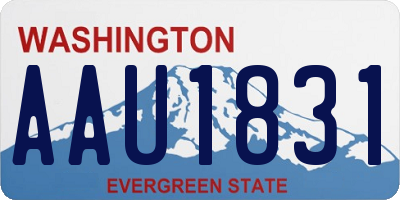 WA license plate AAU1831