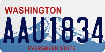 WA license plate AAU1834