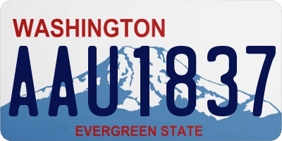 WA license plate AAU1837