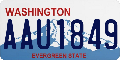 WA license plate AAU1849