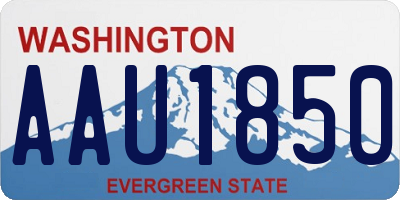 WA license plate AAU1850