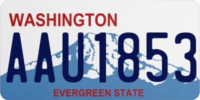 WA license plate AAU1853