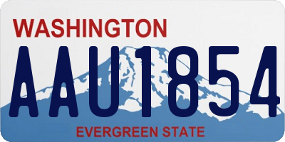 WA license plate AAU1854