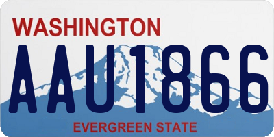 WA license plate AAU1866
