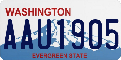 WA license plate AAU1905