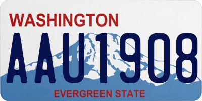 WA license plate AAU1908