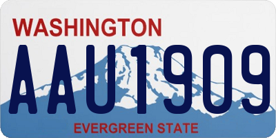 WA license plate AAU1909