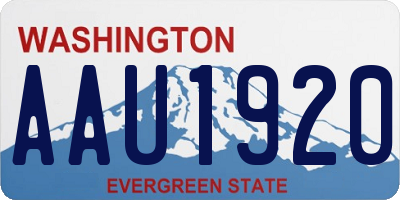 WA license plate AAU1920