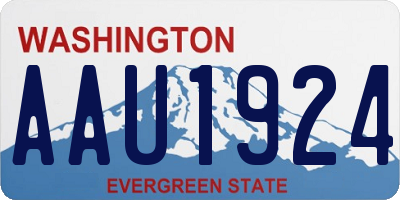 WA license plate AAU1924