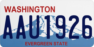 WA license plate AAU1926