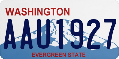 WA license plate AAU1927