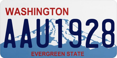 WA license plate AAU1928