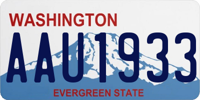 WA license plate AAU1933