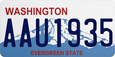 WA license plate AAU1935