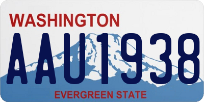 WA license plate AAU1938