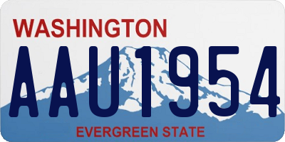 WA license plate AAU1954