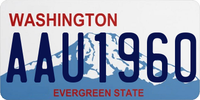 WA license plate AAU1960