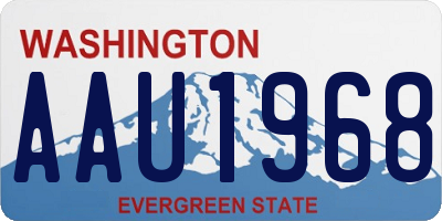 WA license plate AAU1968