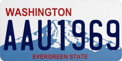 WA license plate AAU1969