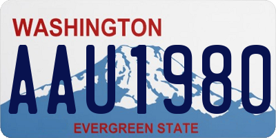 WA license plate AAU1980
