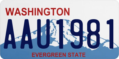 WA license plate AAU1981