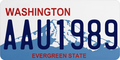 WA license plate AAU1989