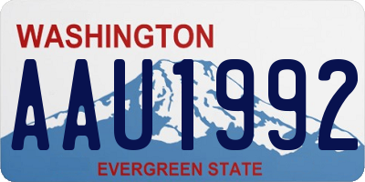 WA license plate AAU1992