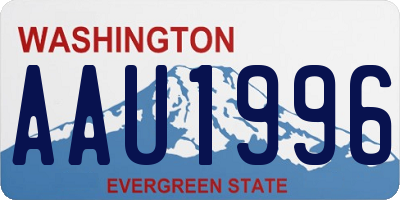 WA license plate AAU1996
